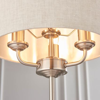 Endon 94369 - Stona lampa HIGHCLERE 3xE14/18W/230V bež/mat krom