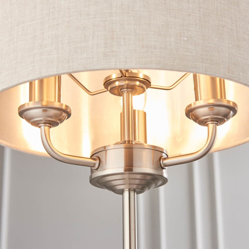 Endon 94369 - Stona lampa HIGHCLERE 3xE14/18W/230V bež/mat krom