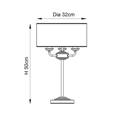 Endon 94369 - Stona lampa HIGHCLERE 3xE14/18W/230V bež/mat krom