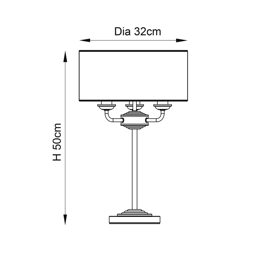 Endon 94369 - Stona lampa HIGHCLERE 3xE14/18W/230V bež/mat krom