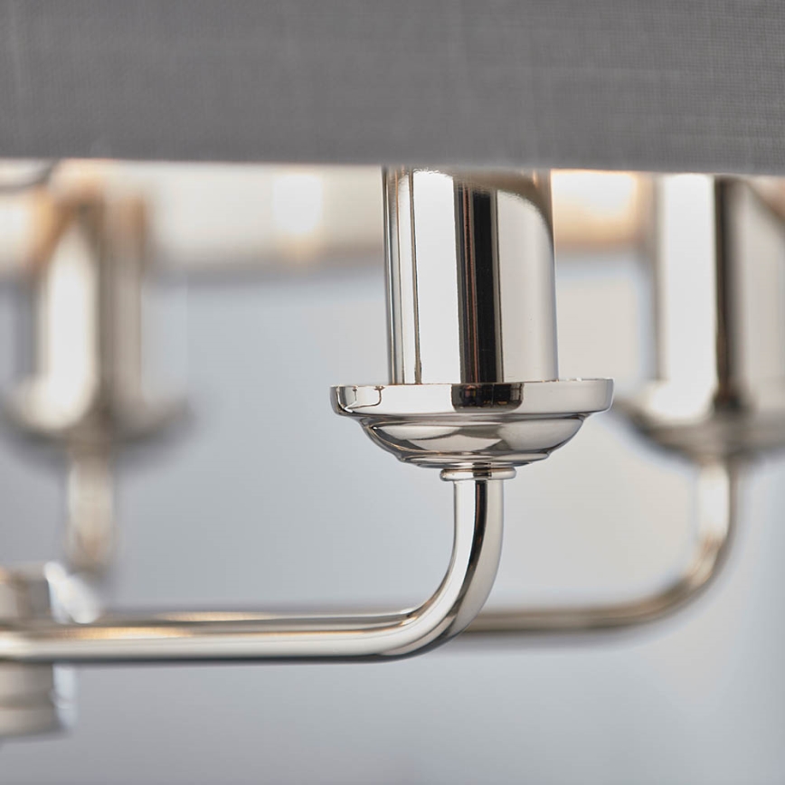 Endon 94373 - Luster na lancu HIGHCLERE 6xE14/40W/230V siva/sjajni hrom, prečnik 35 cm