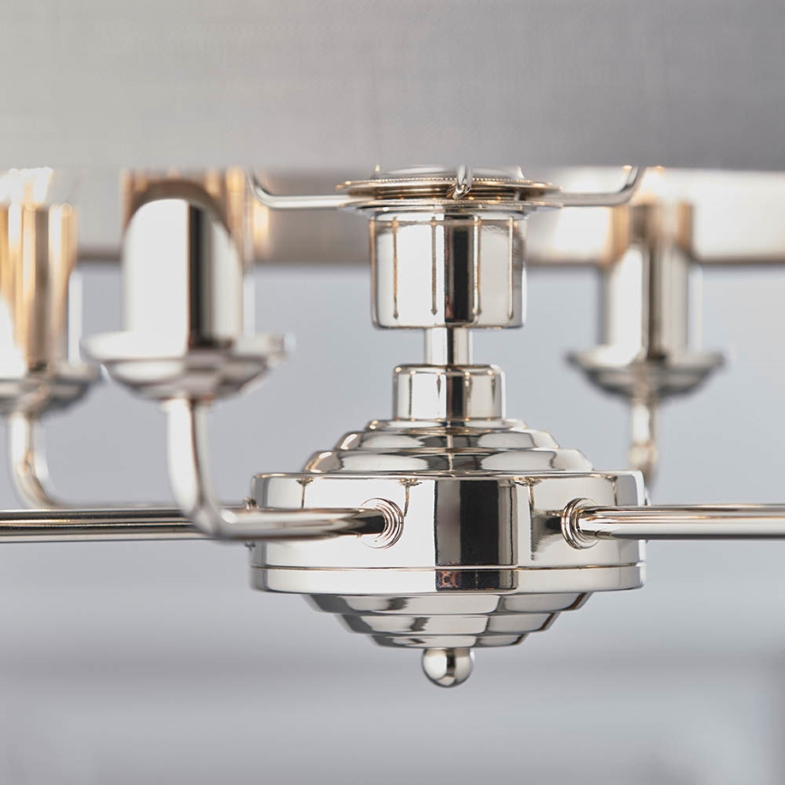 Endon 94373 - Luster na lancu HIGHCLERE 6xE14/40W/230V sivo/sjajni krom
