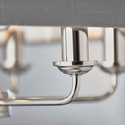 Endon 94373 - Luster na lancu HIGHCLERE 6xE14/40W/230V sivo/sjajni krom