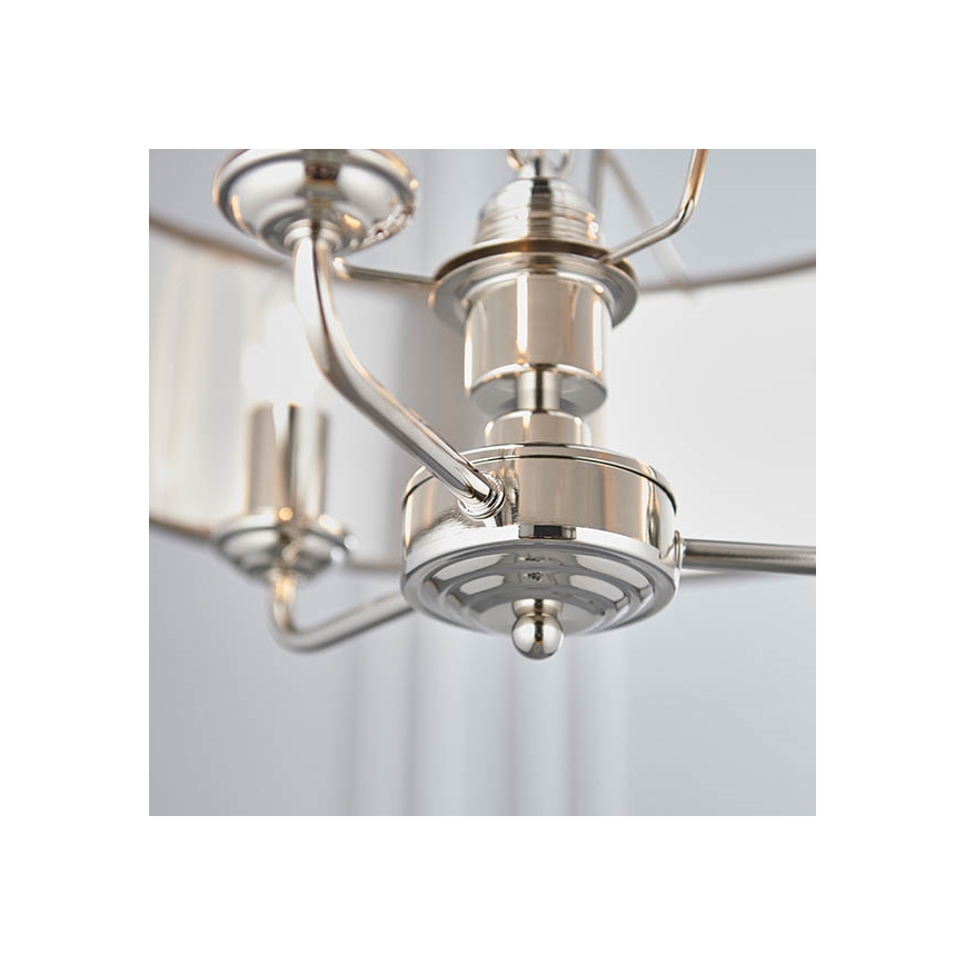 Endon 94377 - Luster na lancu HIGHCLERE 3xE14/40W/230V siva/sjajni hrom, prečnik 45 cm