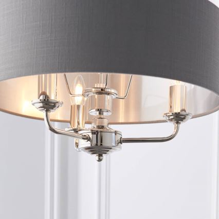 Endon 94377 - Luster na lancu HIGHCLERE 3xE14/40W/230V sivo/sjajni krom