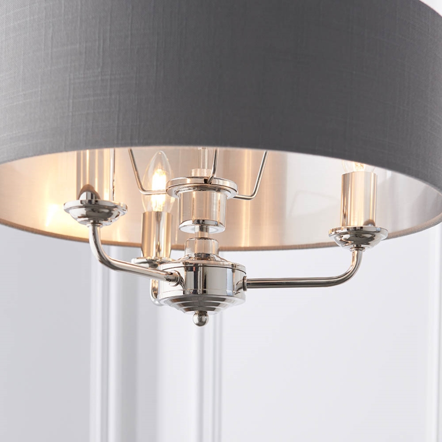 Endon 94377 - Luster na lancu HIGHCLERE 3xE14/40W/230V sivo/sjajni krom