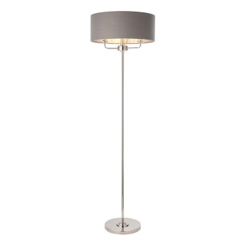Endon 94378 - Podna lampa HIGHCLERE 1xE14/40W/230V siva/sjajni hrom prečnik 47 cm