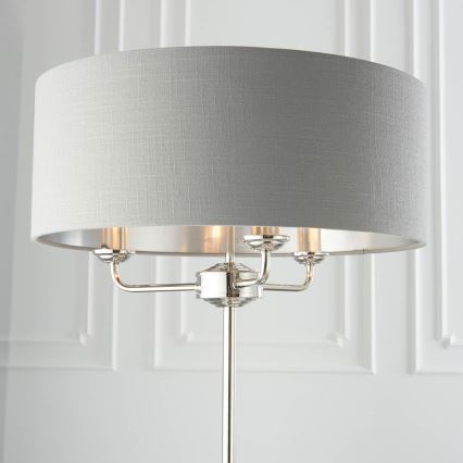 Endon 94378 - Podna lampa HIGHCLERE 1xE14/40W/230V sivo/sjajni krom