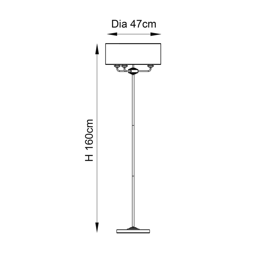 Endon 94378 - Podna lampa HIGHCLERE 1xE14/40W/230V sivo/sjajni krom