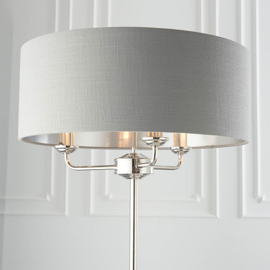 Endon 94378 - Podna lampa HIGHCLERE 1xE14/40W/230V siva/sjajni hrom prečnik 47 cm