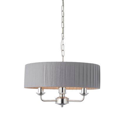 Endon 94394 - Luster na lancu HIGHCLERE 3xE14/40W/230V tamno siva/sjajni hrom, prečnik 45 cm