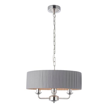 Endon 94394 - Luster na lancu HIGHCLERE 3xE14/40W/230V tamno siva/sjajni hrom, prečnik 45 cm