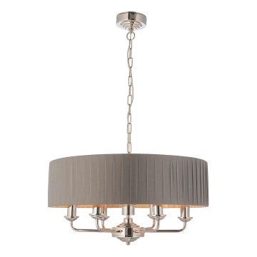 Endon 94397 - Luster na lancu HIGHCLERE 6xE14/40W/230V sivo/sjajni krom