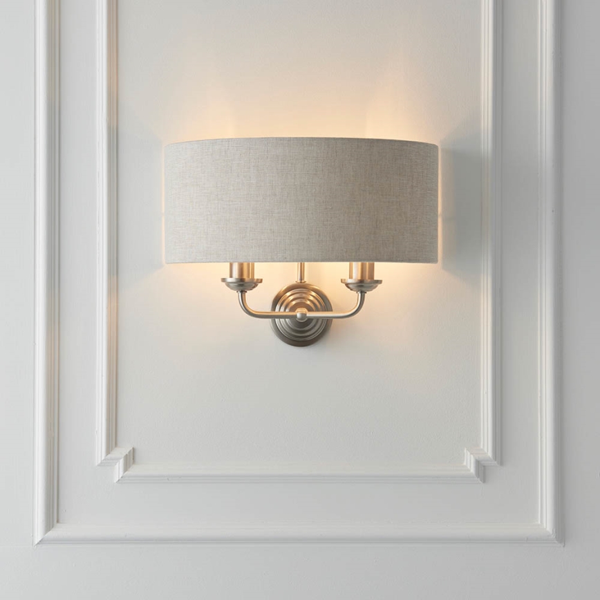 Endon 94403 - Zidna lampa HIGHCLERE 2xE14/40W/230V sivo/mat krom