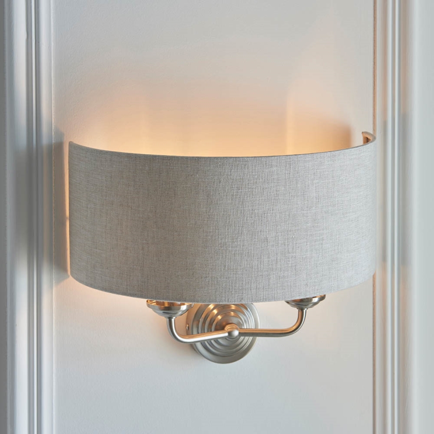 Endon 94403 - Zidna lampa HIGHCLERE 2xE14/40W/230V sivo/mat krom