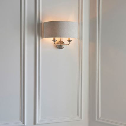 Endon 94403 - Zidna lampa HIGHCLERE 2xE14/40W/230V sivo/mat krom
