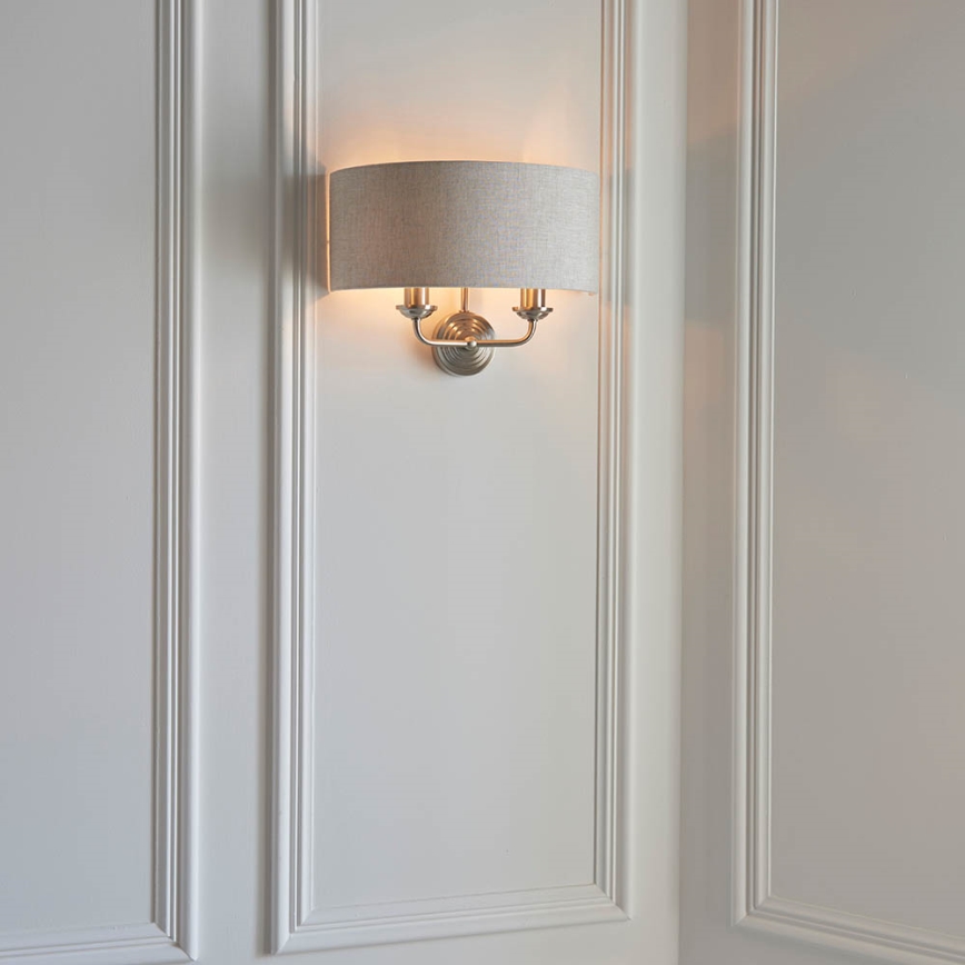 Endon 94403 - Zidna lampa HIGHCLERE 2xE14/40W/230V sivo/mat krom