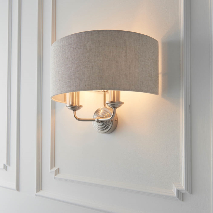 Endon 94403 - Zidna lampa HIGHCLERE 2xE14/40W/230V sivo/mat krom