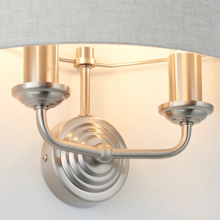 Endon 94403 - Zidna lampa HIGHCLERE 2xE14/40W/230V sivo/mat krom