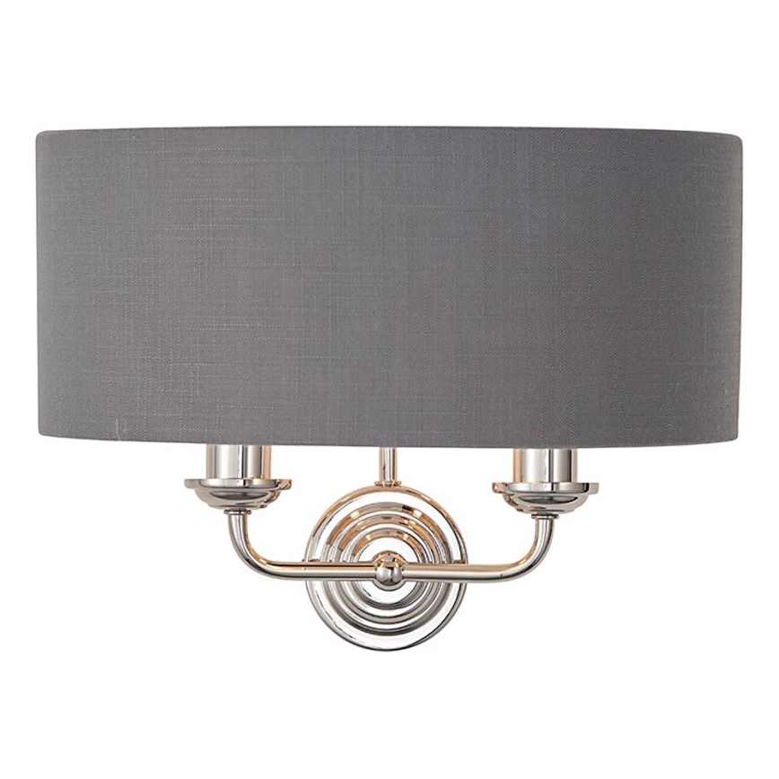 Endon 94406 - Zidna lampa HIGHCLERE 2xE14/40W/230V tamno siva/sjajni krom