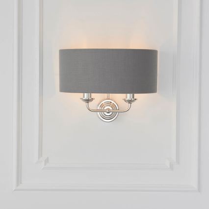 Endon 94406 - Zidna lampa HIGHCLERE 2xE14/40W/230V tamno siva/sjajni krom