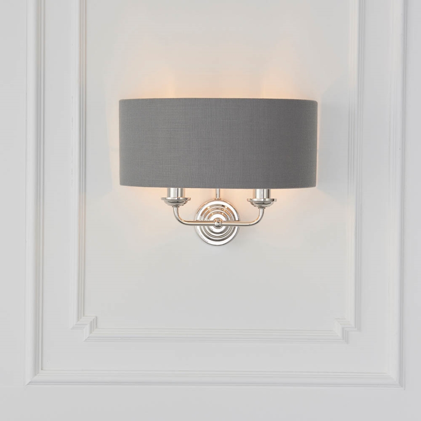 Endon 94406 - Zidna lampa HIGHCLERE 2xE14/40W/230V tamno siva/sjajni krom