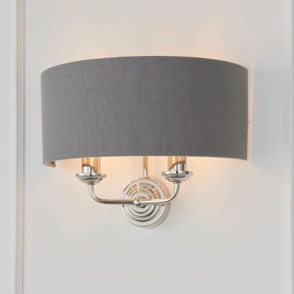 Endon 94406 - Zidna lampa HIGHCLERE 2xE14/40W/230V tamno siva/sjajni krom