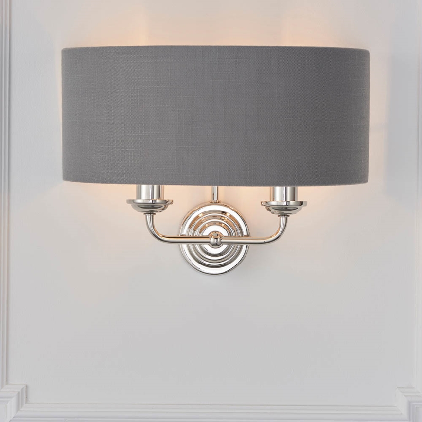 Endon 94406 - Zidna lampa HIGHCLERE 2xE14/40W/230V tamno siva/sjajni krom
