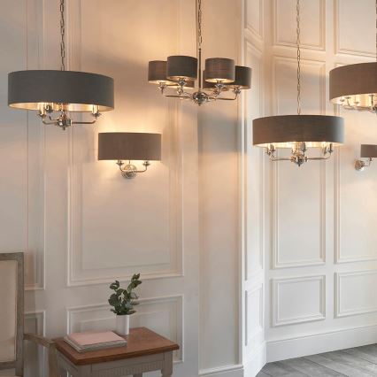 Endon 94406 - Zidna lampa HIGHCLERE 2xE14/40W/230V tamno siva/sjajni krom