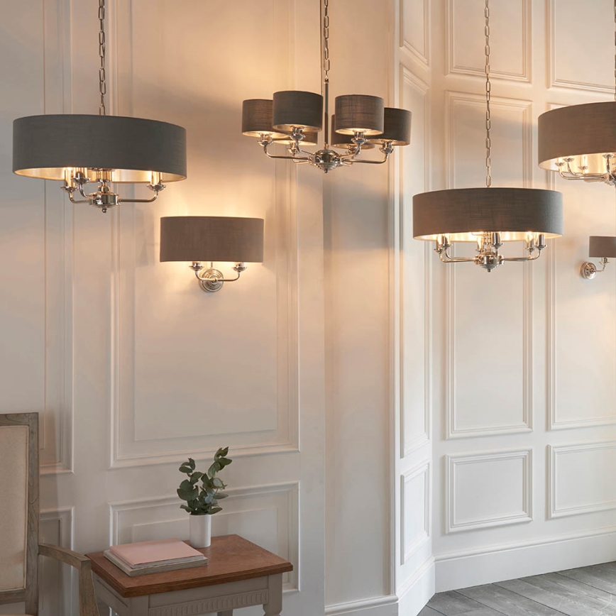Endon 94406 - Zidna lampa HIGHCLERE 2xE14/40W/230V tamno siva/sjajni krom