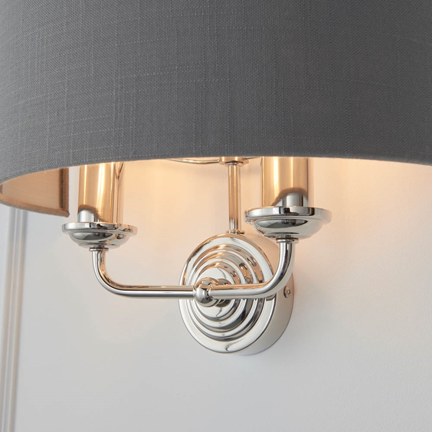 Endon 94406 - Zidna lampa HIGHCLERE 2xE14/40W/230V tamno siva/sjajni krom