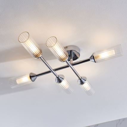Endon 95045 - Nadgradni luster za kupatilo NATORI 6xG9/3W/230V IP44 sjajni hrom