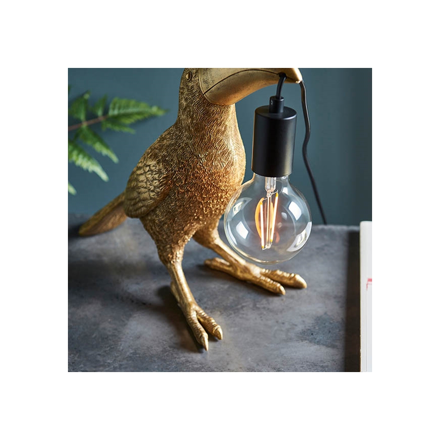 Endon 95077 - Stona lampa TOCO TOUCAN 1xE27/10W/230V zlatna