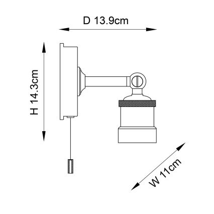 Endon 95505 - Kupatilsko zidno svetlo MILLER 1xE27/6W/230V IP44 sjajni hrom