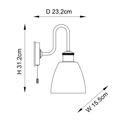 Endon 95506 - Kupatilsko zidno svetlo PIPER 1xE27/10W/230V IP44 sjajni hrom