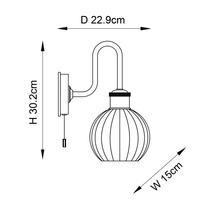 Endon 95507 - Zidna lampa za kupatilo KENDALL 1xE27/10W/230V IP44 mesing