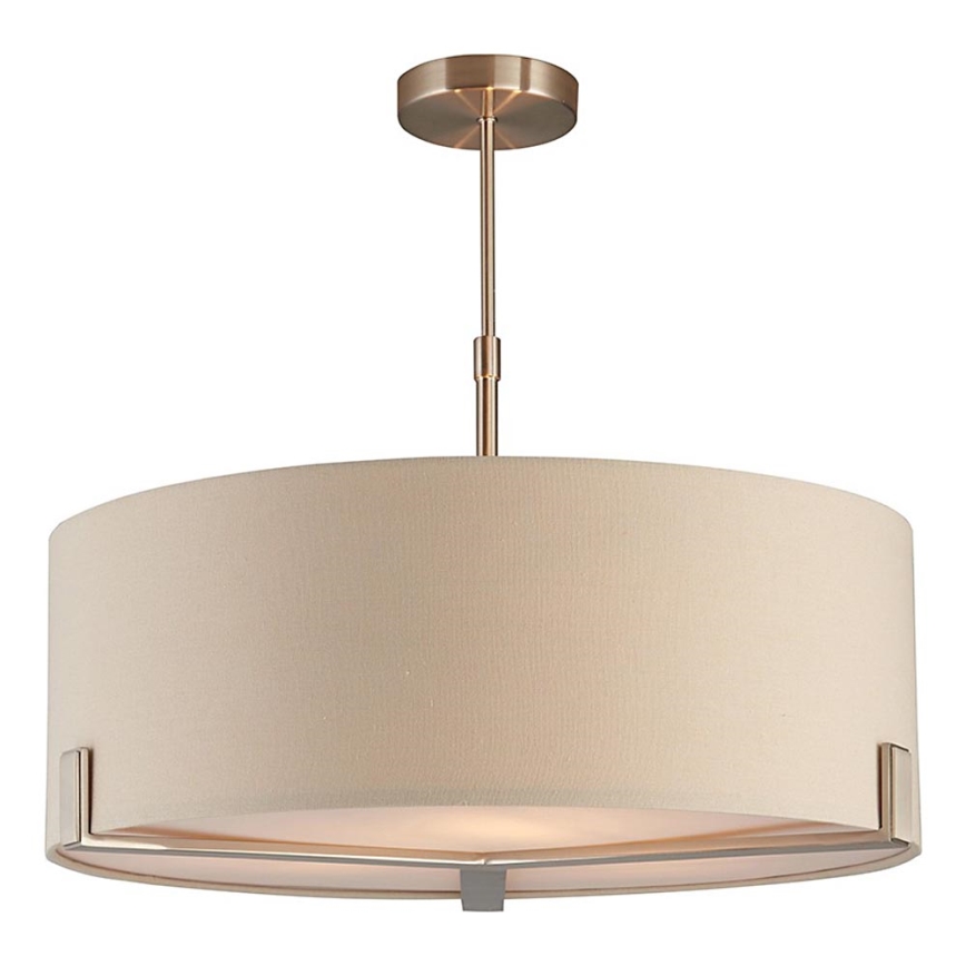 Endon 95834 - Luster na štapu HAYFIELD 3xE27/40W/230V mat hrom/bež