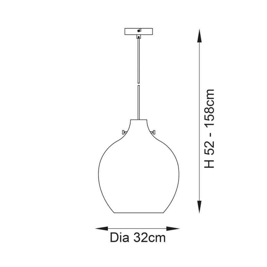 Endon 96442 - Luster na sajli PANTHER 1xE27/10W/230V, sjajni hrom / zadimljeno staklo