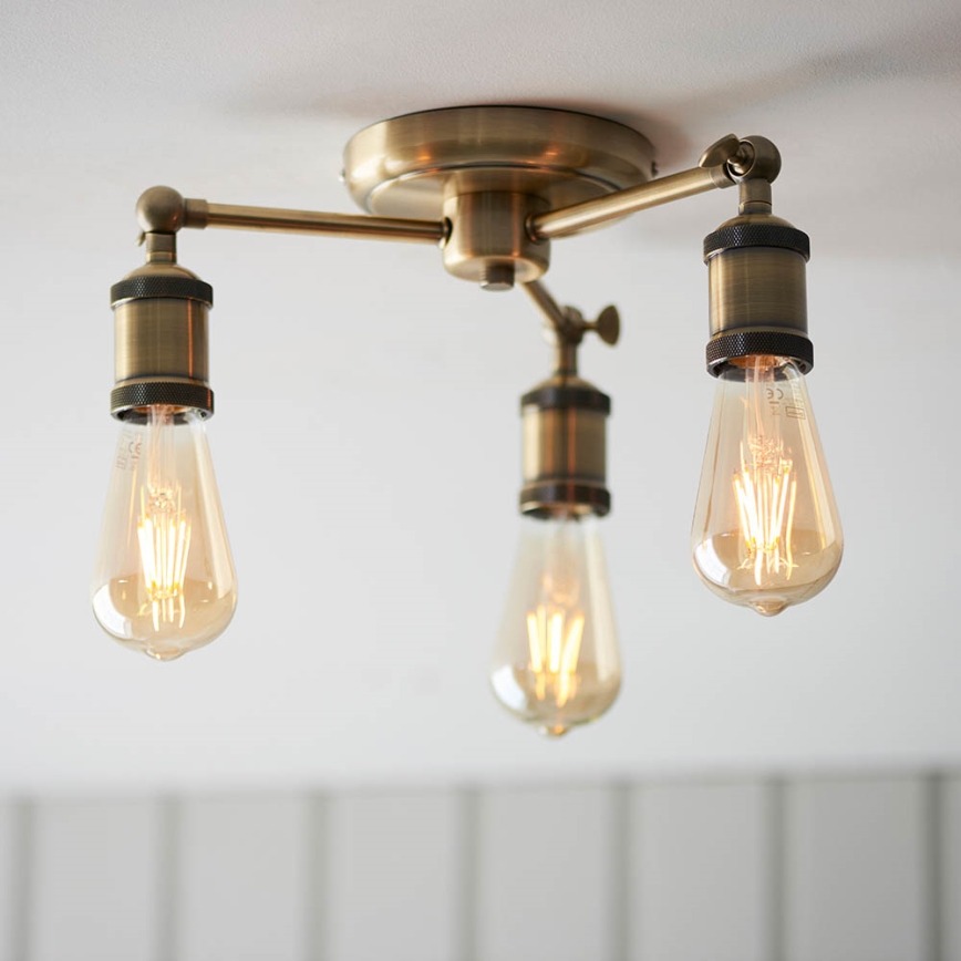 Endon 97243 - Reflektorska lampa HAL 3xE27/10W/230V mesing