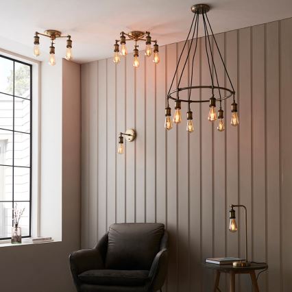 Endon 97243 - Reflektorska lampa HAL 3xE27/10W/230V mesing