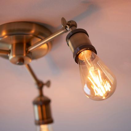 Endon 97243 - Reflektorska lampa HAL 3xE27/10W/230V mesing