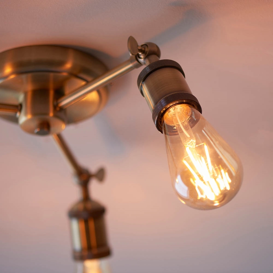Endon 97243 - Reflektorska lampa HAL 3xE27/10W/230V mesing