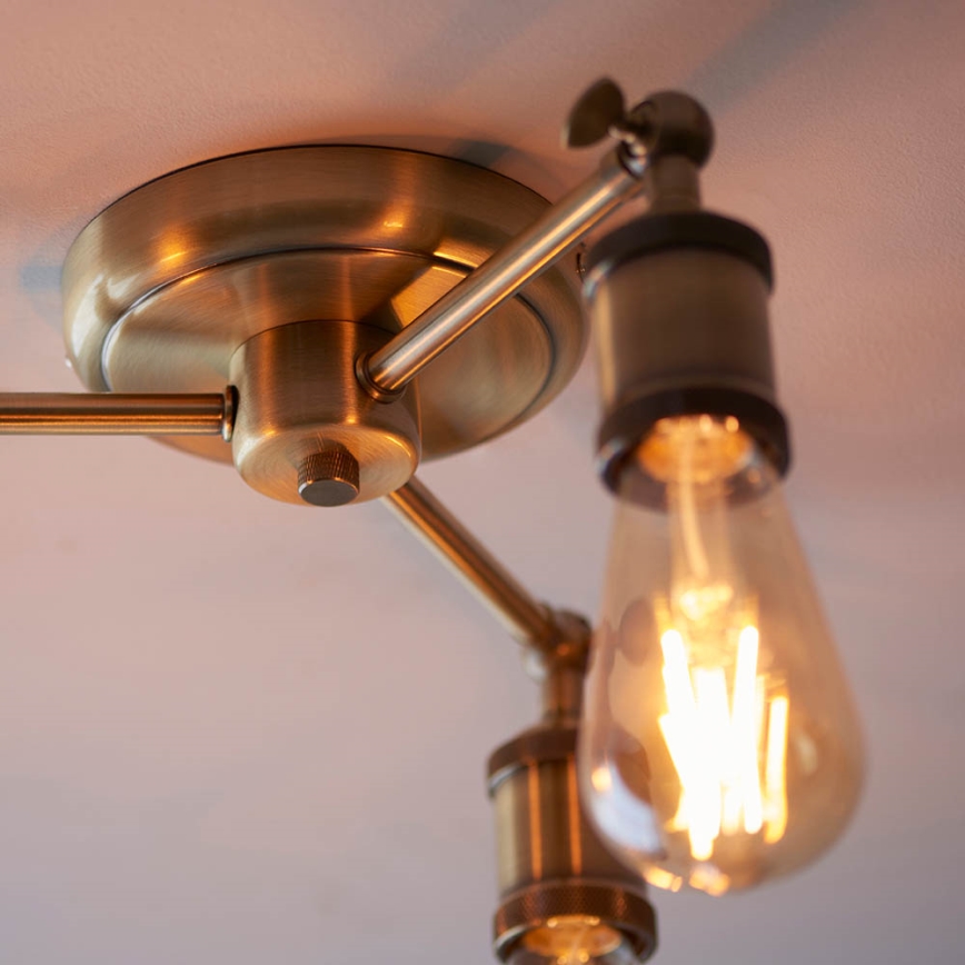 Endon 97243 - Reflektorska lampa HAL 3xE27/10W/230V mesing