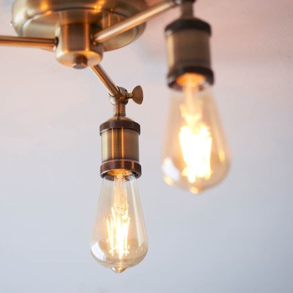 Endon 97243 - Reflektorska lampa HAL 3xE27/10W/230V mesing