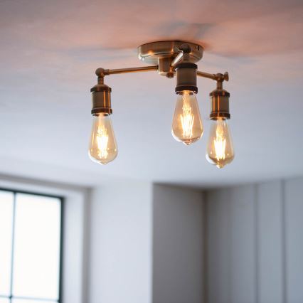 Endon 97243 - Spot svetiljka HAL 3xE27/10W/230V mesing