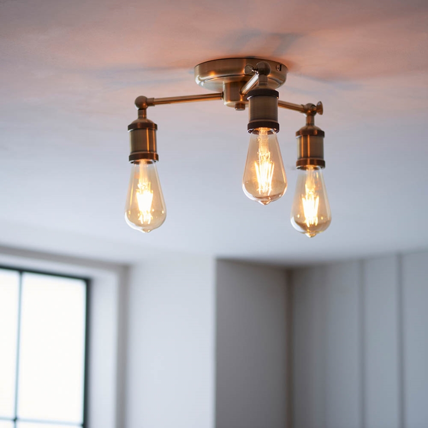 Endon 97243 - Spot svetiljka HAL 3xE27/10W/230V mesing