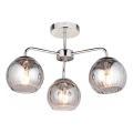 Endon 97971 - Plafonski luster DIMPLE 3xE14/7W/230V sjajni hrom/zadimljeno siva