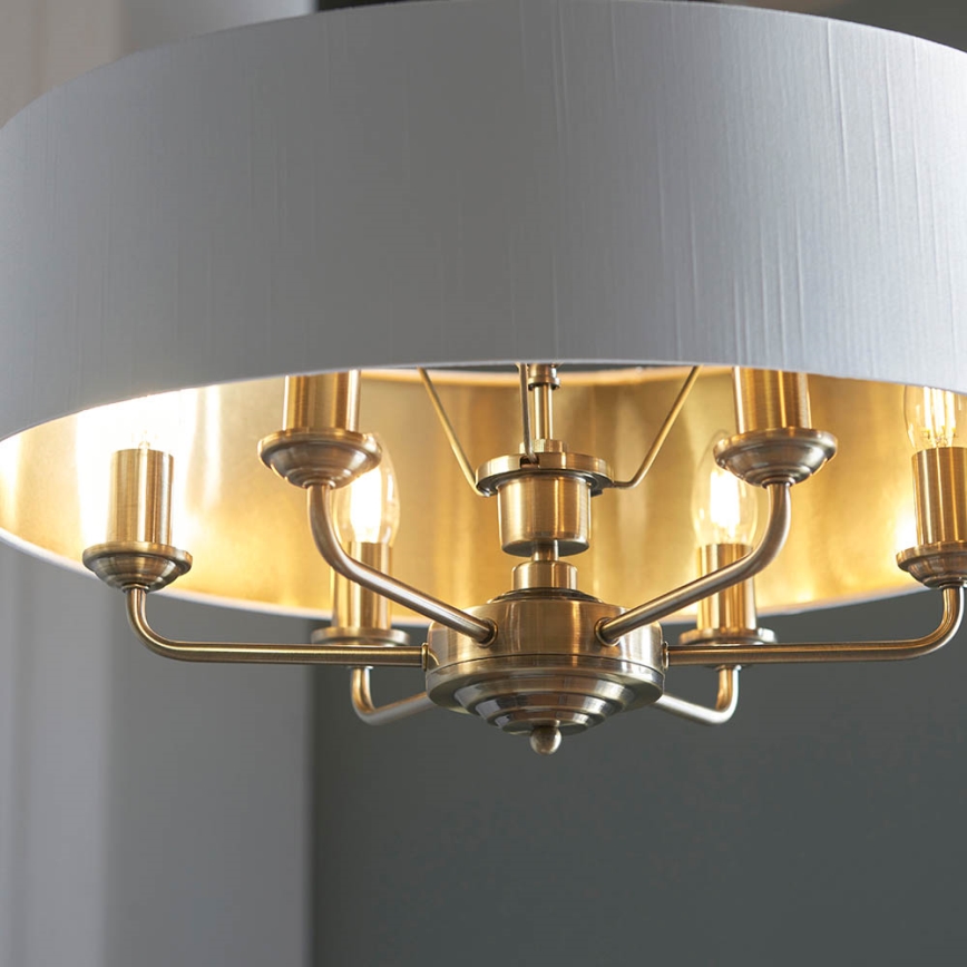 Endon 98933 - Luster na lancu HIGHCLERE 6xE14/40W/230V bela/mesing