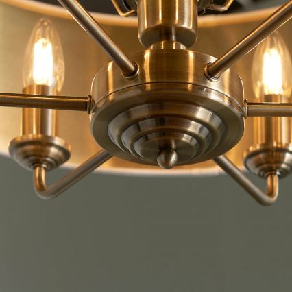Endon 98933 - Luster na lancu HIGHCLERE 6xE14/40W/230V bela/mesing