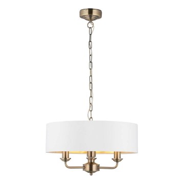 Endon 98934 - Luster na lancu HIGHCLERE 3xE14/40W/230V bela/mesing